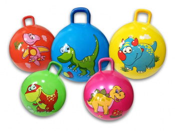 Мяч прыгун арт. 25-13 "Динозаврик" с ручкой d 45, 300 гр