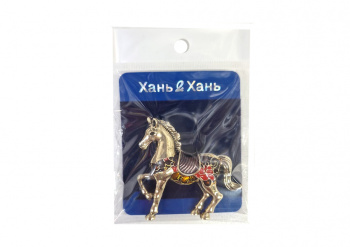 Брошь арт. 041063-1-709 Лошадь бронза с глазурью 1 шт. в пак. (6 шт.)