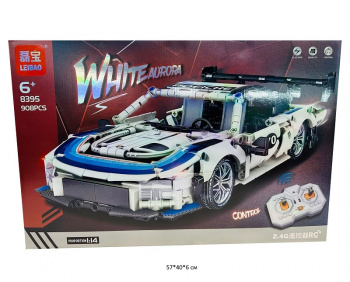 Конструктор арт. 8395 Автомобиль 908 дет. на р/у в кор.•