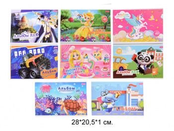 кц_Альбом для рисования арт. 906-40-70 Мультгерои ассорти 40 л. (8 шт.) упаковка