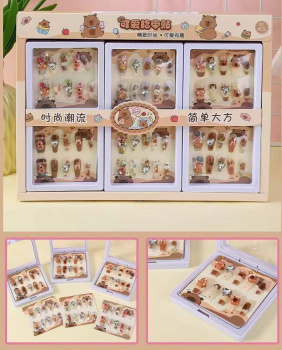 Набор для маникюра арт. 2004-209 Ногти накладные "Капибара" ассорти 1шт. (12шт.) упаковка