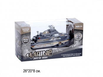 Катер арт. 0679D Военный патруль на батар. свет, звук в кор.•