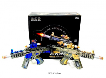 Оружие арт. 999S-1B Автомат на батар. свет, звук (8 шт.) шоубокс_