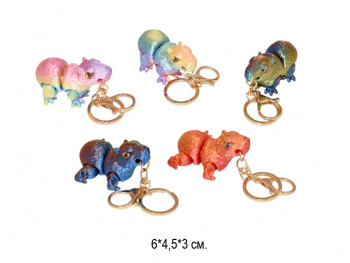 Брелок 3Д арт. AX-16-805/001-209 Капибара подвижный цвета микс в пак.