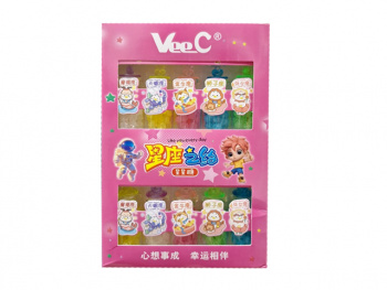 Конфета арт. 763412-2/ Драже "Звездочки" Гороскоп в бутылке 5в1 12 шт. в розовой кор. с космонавтом*