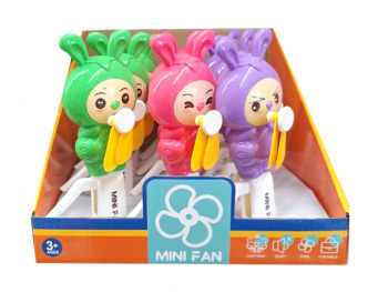 Вентилятор арт. F66-G Зайка цвета микс 1 шт. в пак. (12 шт.) шоубокс)