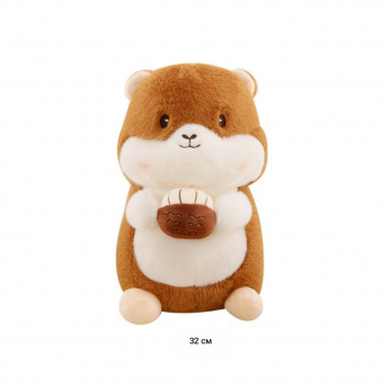 им Хомяк арт. YE251025-4-1 Коричневый с орехом 32 см в пак.) им Хомяк арт. YE251025-4-1 Коричневый с орехом 32 см в пак.)