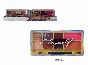 Набор косметики арт. LG5002 Палетка теней и румян 8 цветов (12 шт.) шоубокс~