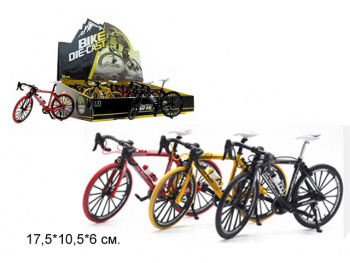 Модель металл. арт. 2020A Велосипед цвета микс (12 шт.) шоубокс•