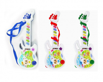 Гитара арт. 318-5 Свет, звук, плечевой ремень, цвета микс, на батар. в пак.= 