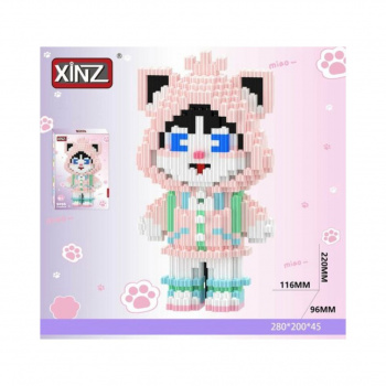 Конструктор арт. 5096-802 Микро Кот в розовом костюме 1792 дет. в кор.