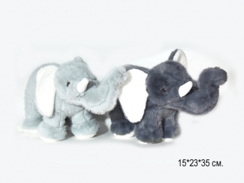 им Слон арт. 209194 Стоит с бивнями 23*35 см цвета микс в пак.