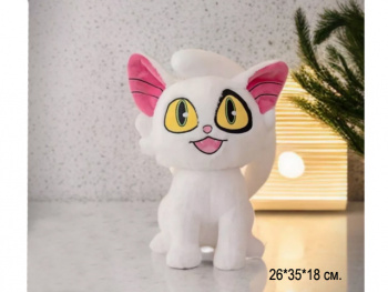 им Кот арт. YE24225-20-2/25109-5-2 Дайджин белый на 4-х лапах 35*26 см в пак.)