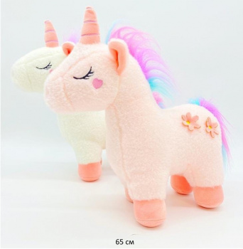 им Единорог арт. 1223-4 С цветочками, спит 65 см в пак.)