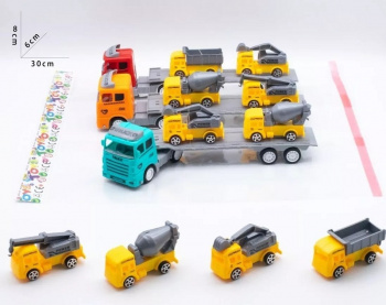 Машина инерц. арт. K398-26A Автовоз со строительной техникой в пак. 30*6*8