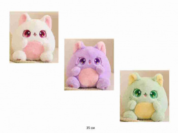 им Кошка арт. YE241223-3 Толстячок круглые лапки звезда в глазах 35 см цвета микс в пак.)