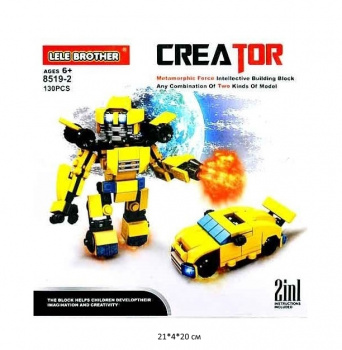 Конструктор арт. 8519-2 Трансформер Робот-автомобиль 130 дет. в кор.•
