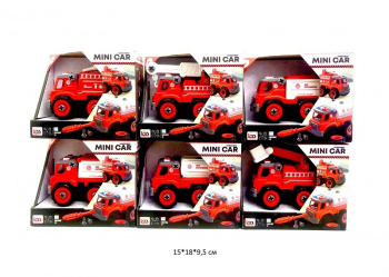 Машина констр. арт. LM9031/32/33/34/35/36 Пожарная в ассортименте в кор._