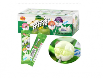 Конфета арт. 002138-7 Карамель на палочке "Яблоко со сливками" 320 г в кор.'*