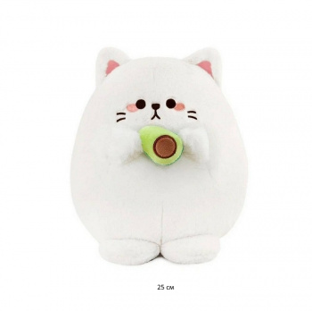 им Кошка арт. 2400401-13-1 Белый толстячок с авокадо 25 см в пак.)