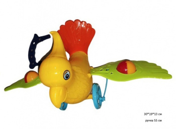 Каталка арт. 928-11 Птица с ручкой в пак.) Каталка арт. 928-11 Птица с ручкой в пак.)