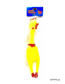 Игрушка резиновая арт. LY-017 Цыпленок пищалка в сетке_
