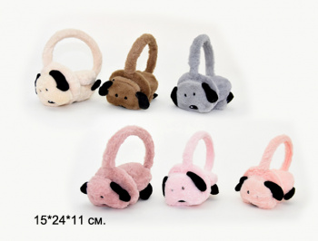 Наушники меховые арт. D1-6587 Собака цвета микс 1 шт. в пак.