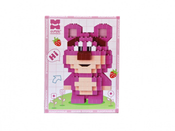 Конструктор арт. 85088 Микро Медведь розовый 570 дет. в кор.=